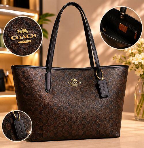 バッグ Coach Tote Bag Signature Brown Comprar COACH SIGNATURE TOTE BAG PREMIUM MARROM E PRETA - R$2.199,00