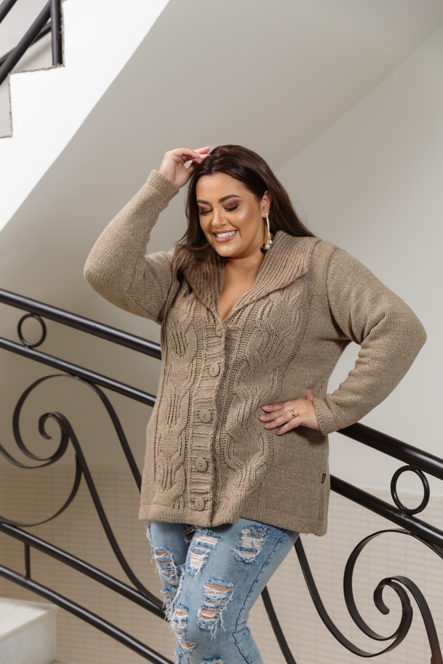 Casaco Plus Size Luiza - Mousse