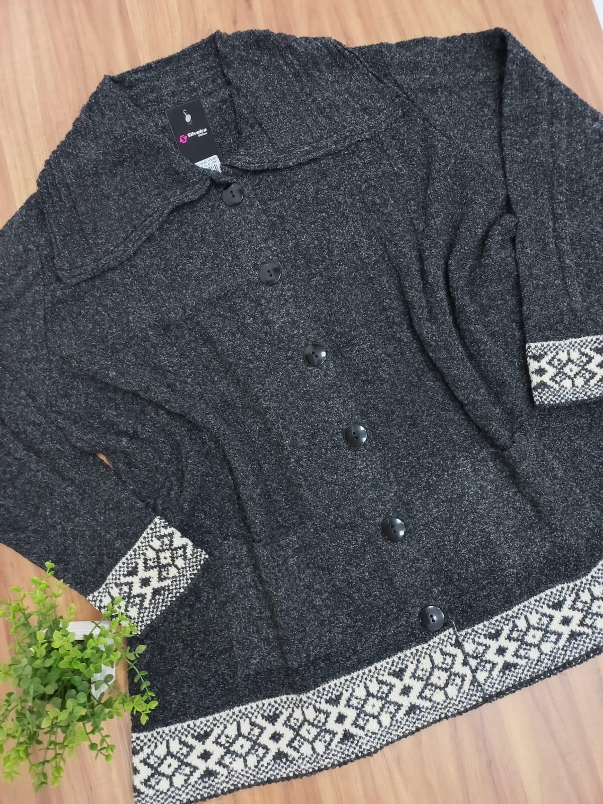 Casaco Mousse Jacquard Barra
