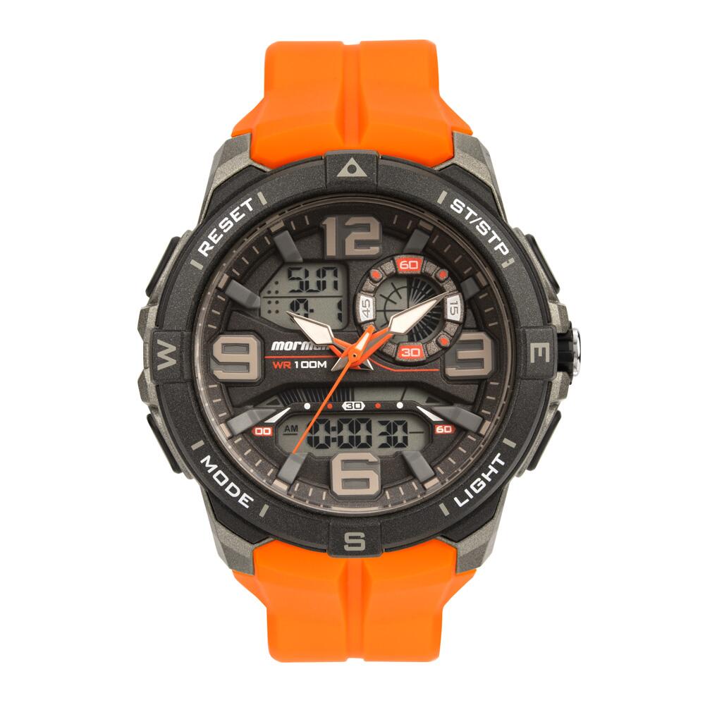 Relógio Mormaii Masculino Anadigi Laranja MO18766A/8L
