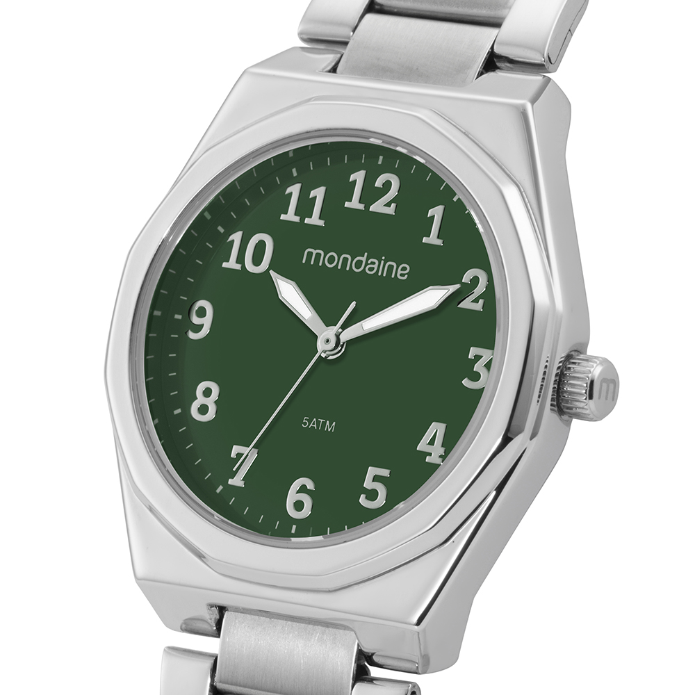 Kit Relógio Mondaine Feminino Prata Verde 32920L0MKNE3K1