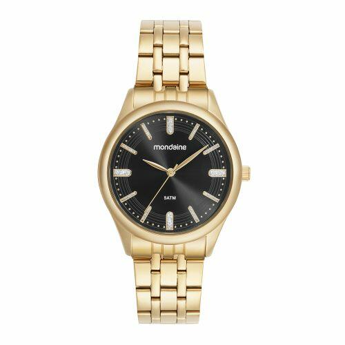 Relógio Mondaine Feminino Cristais Dourado 83530LPMVDE2