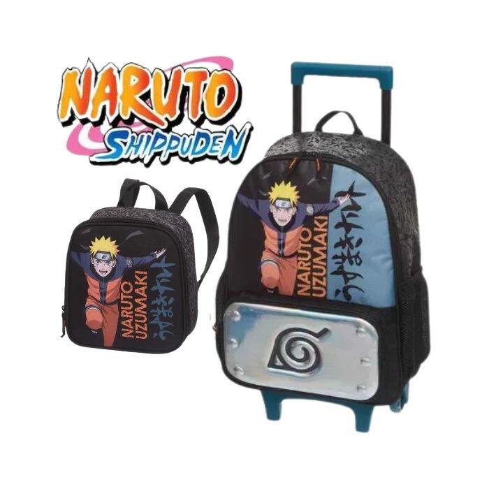Lancheira Escolar Menino Naruto Uzumaki Desenho C/ Potinhos Cor