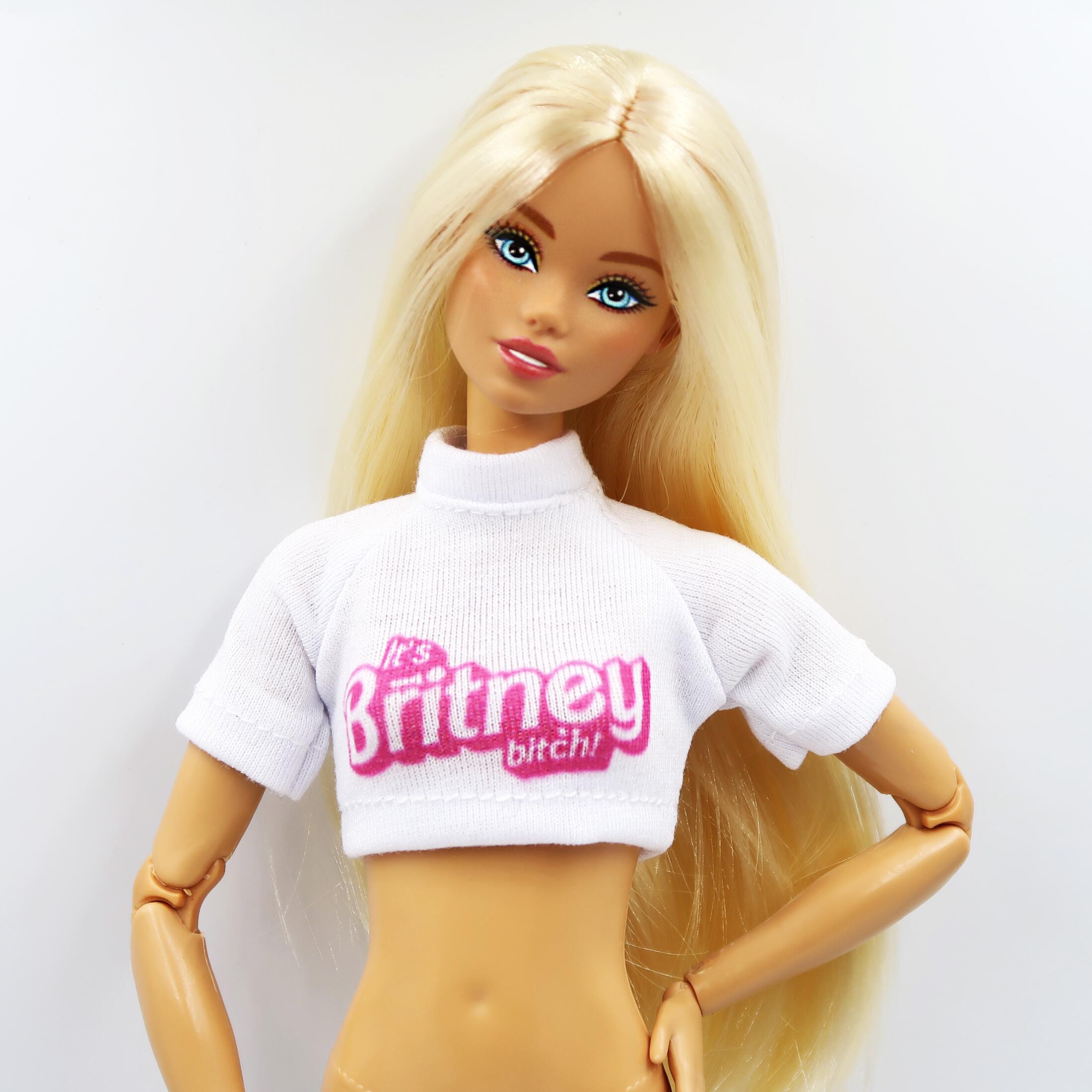 トップス Barbie Comprar Cropped Raglan Barbie, Branca com Estampa 