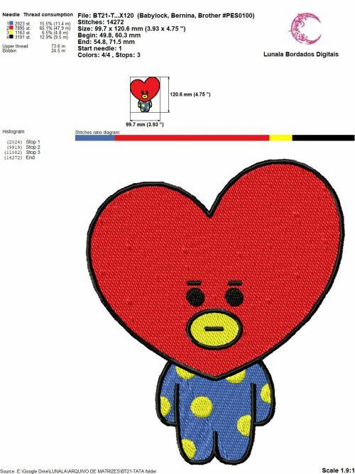 Comprar Matriz de bordado - BT21 - Tata - R$10,00