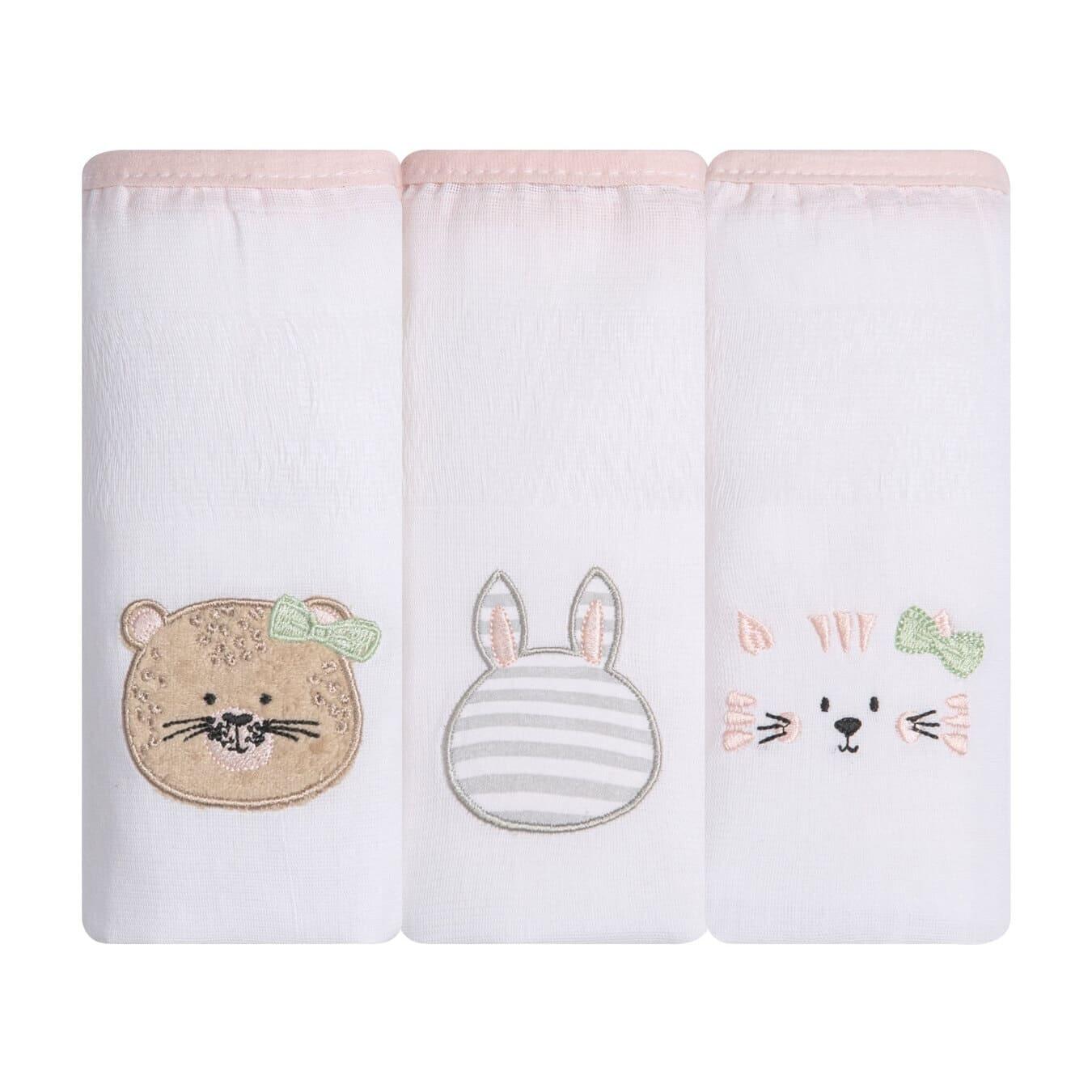 Fralda Soft Papi Friends - 80x80cm, 100% Algodão, Pacote Com 5 Unidades
