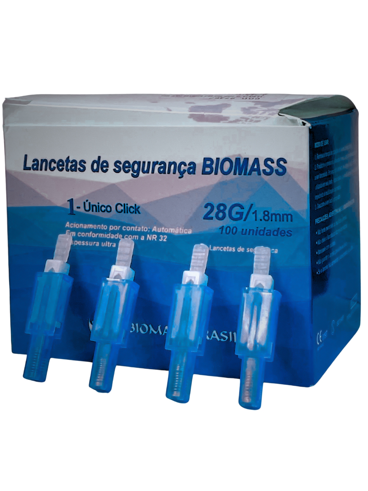 Lancetas de Segurança Biomass 28g - 1.8mm