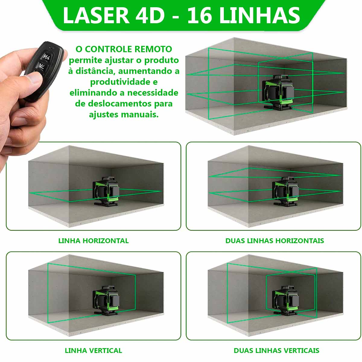 Comprar Nivel a Laser 16 Linhas Recarregável + Maleta + Tripé