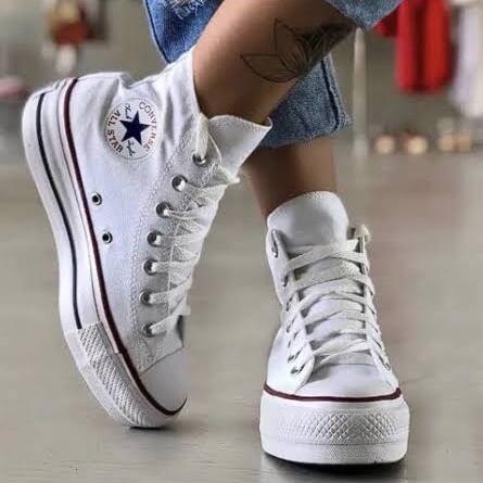 Star Branco Couro Cano Valor All Star Plataforma Star Cano