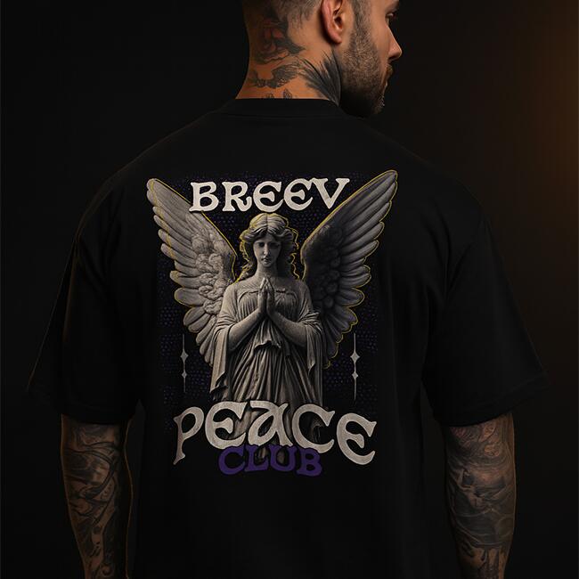 Detalhes da camiseta oversized Angel Peace da Breev