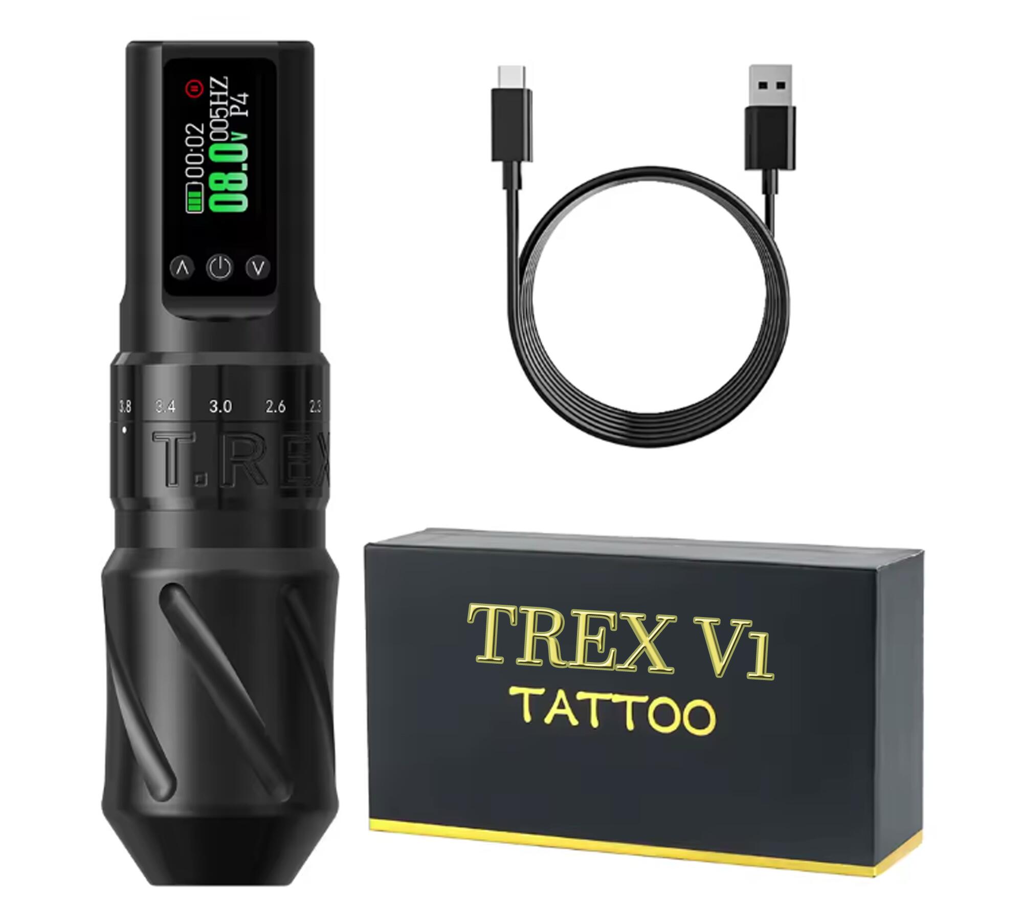 T-rex V1 タトゥーマシン Comprar Maquina Pen TREX V1 Flip Curso Ajustável e Bateria