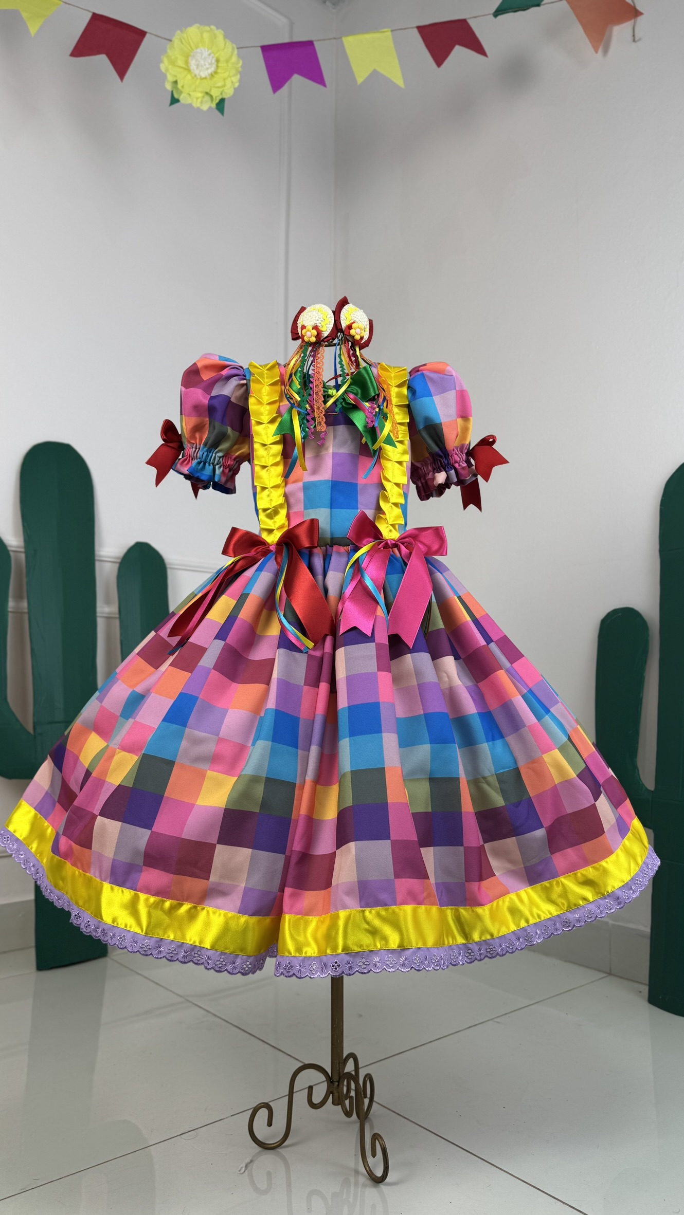 Comprar Vestido Rodado Luxo Junino Xadrez RD Madaminha Moda