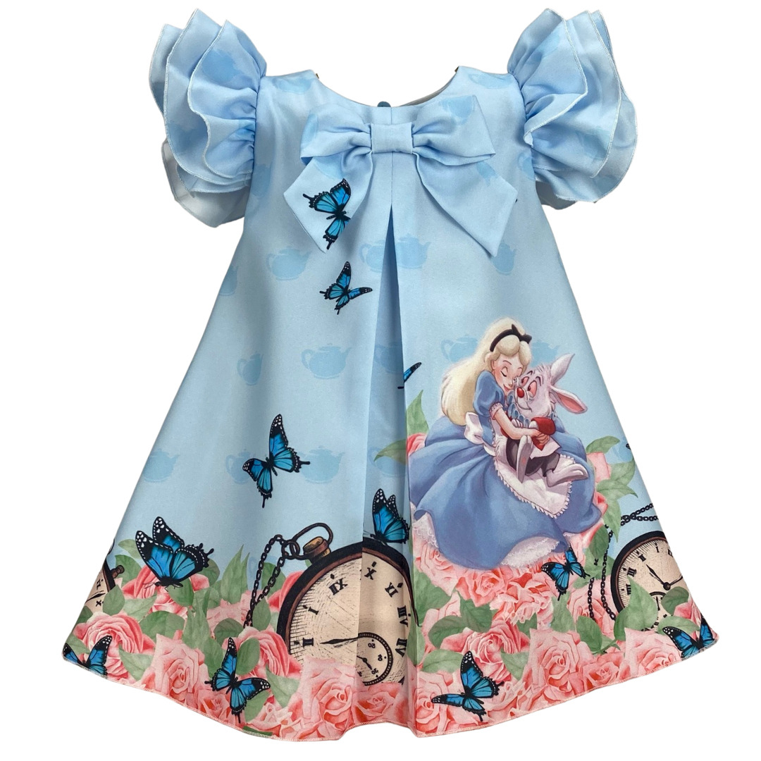 Comprar Vestido Trapézio Alice no País das Maravilhas Relógio