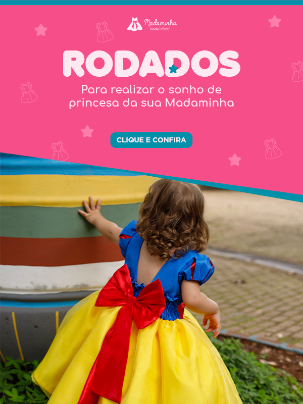Comprar Vestido Trapézio Cinderela Carruagem - TBM - R$197,00 - Madaminha  Moda Infantil