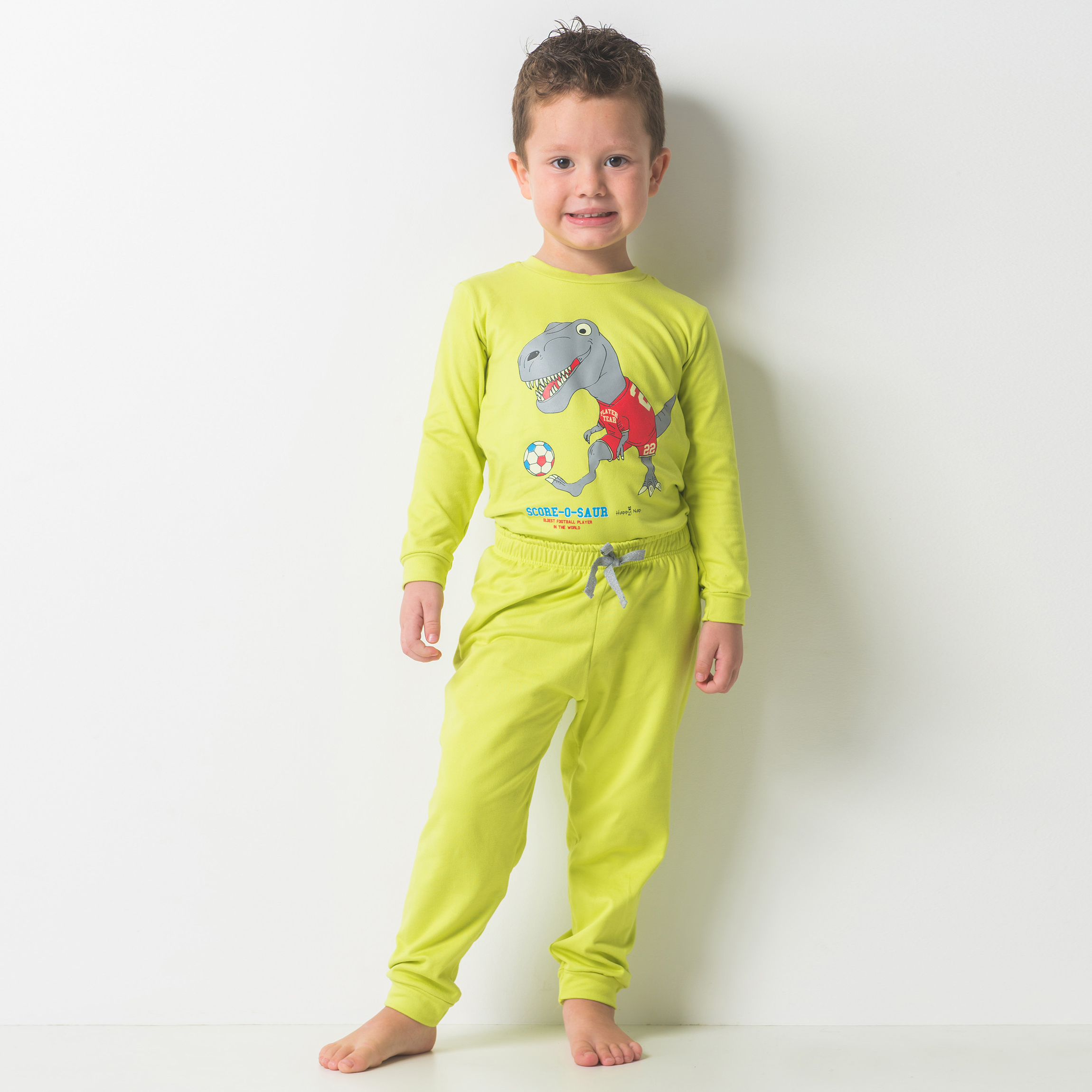 Pijama Infantil Masculino Happy Nap Inverno Térmico Verde Lima