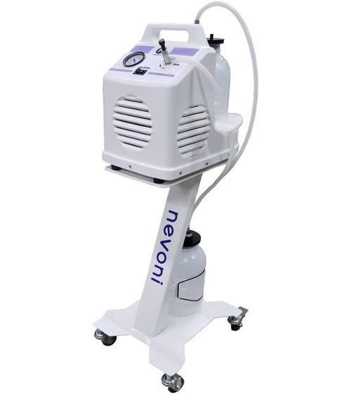 BOMBA VÁCUO ASPIRADORA SUGADOR DE SANGUE E SECREÇÃO COM PEDESTAL E 2 FRASCOS - Nevoni 1001VF-PE2