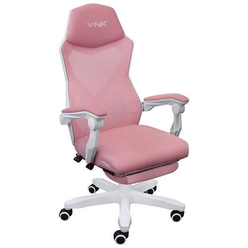 Cadeira Gamer Rocket Rosa e Branca - vinik
