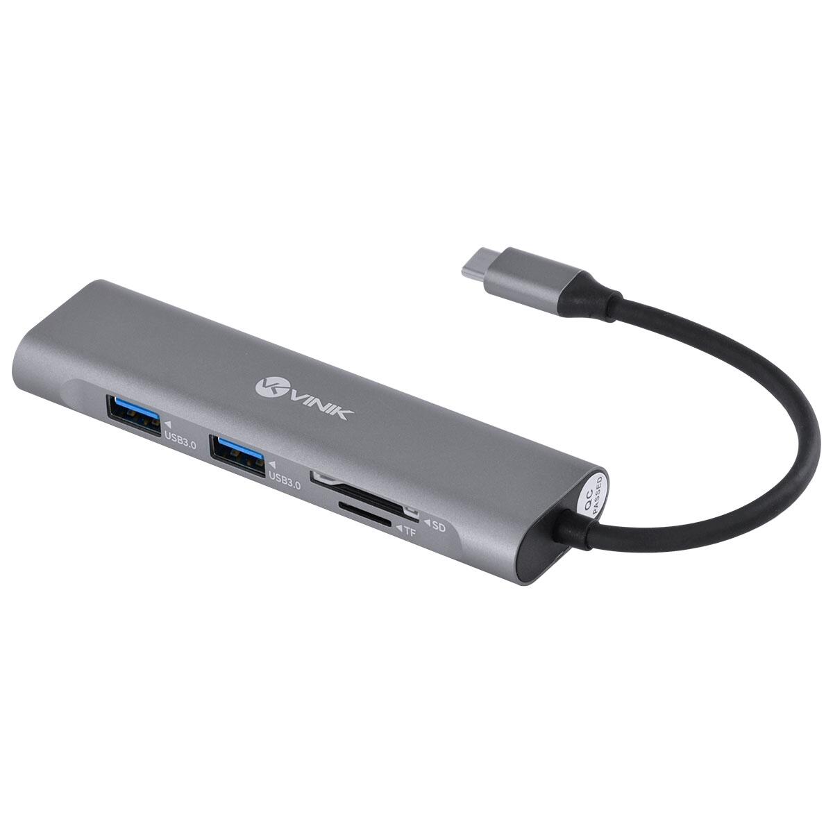 Hub USB Tipo C 5 em 1 com 2 USB 3.0 + HDMI