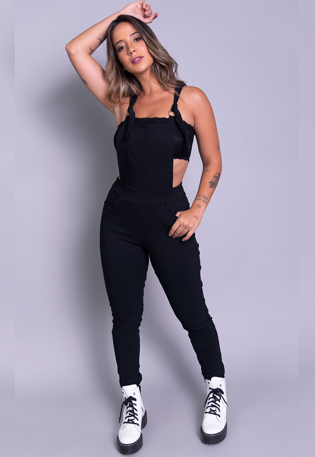 Comprar Macacão Jardineira Feminino Bengaline Com Bolso a partir