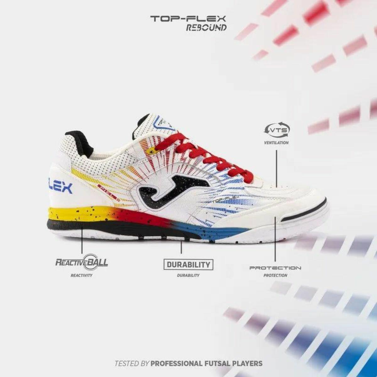 JOMA TOPFLEX トップフレックス Chuteira de Futsal Joma Top Flex Rebound Mundial 2024 Branco