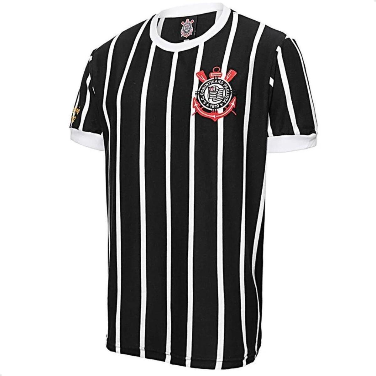 Camisa do Corinthians Retrô Democracia Preto e Branco P