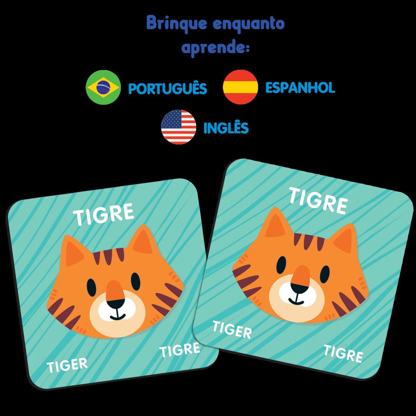 Jogo da Memória em Português, Inglês e Espanhol - Toyster