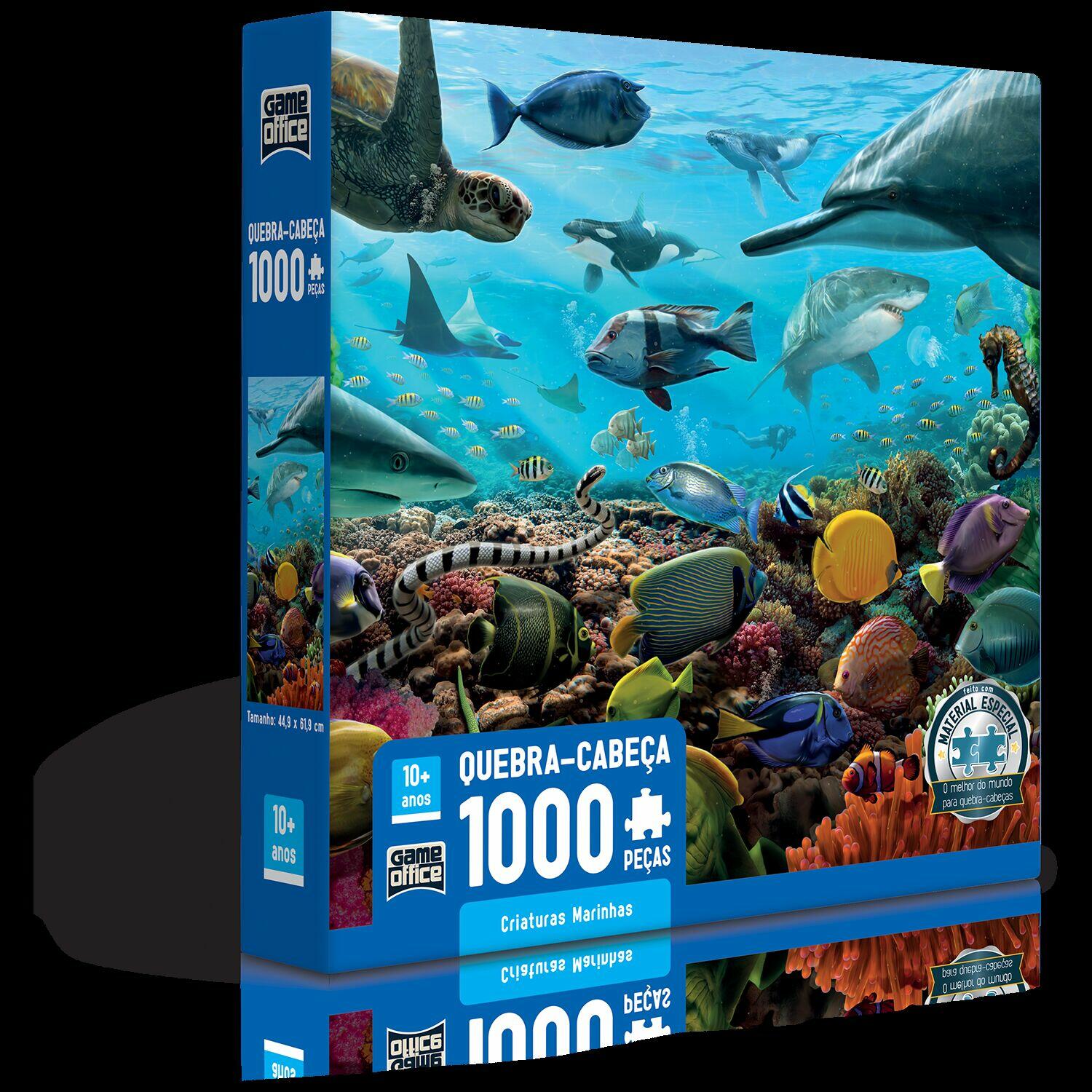 Criaturas Marinhas - Quebra cabeça 1000 peças - Toyster Brinquedos