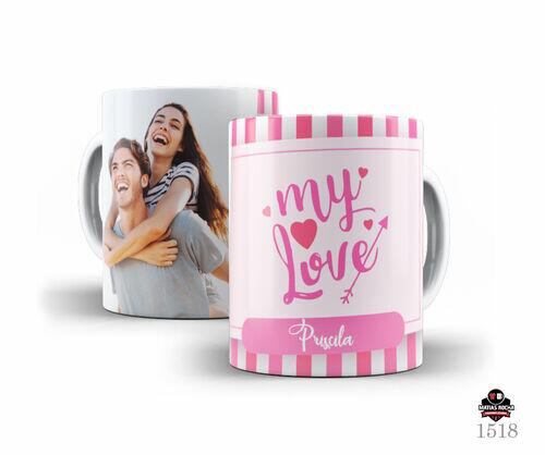 Caneca para namorados com foto e nome personalizado
