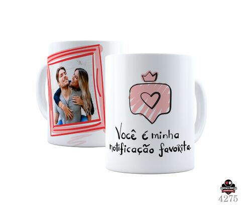 Caneca para namorados com foto e nome personalizado