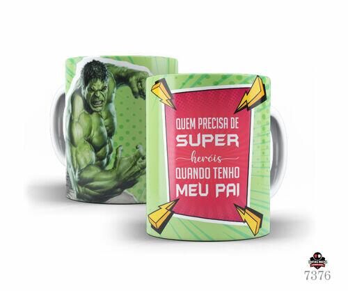 Caneca de Porcelana branca Quem precisa de super heróis quando tenho meu pai Personalizada