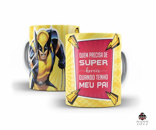 Caneca de Porcelana branca Quem precisa de super heróis quando tenho meu pai Personalizada