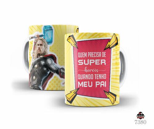 Caneca de Porcelana branca Quem precisa de super heróis quando tenho meu pai Personalizada