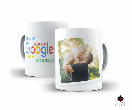 Caneca de Porcelana Branca Meu pai não é o google mas ele saber tudo! Personalizada