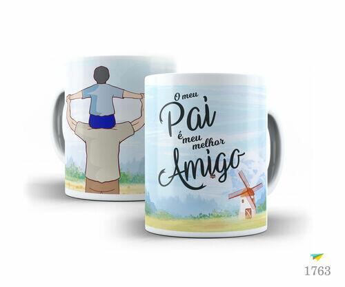 Caneca de Porcelana Branca Meu Pai e meu melhor amigo Personalizada