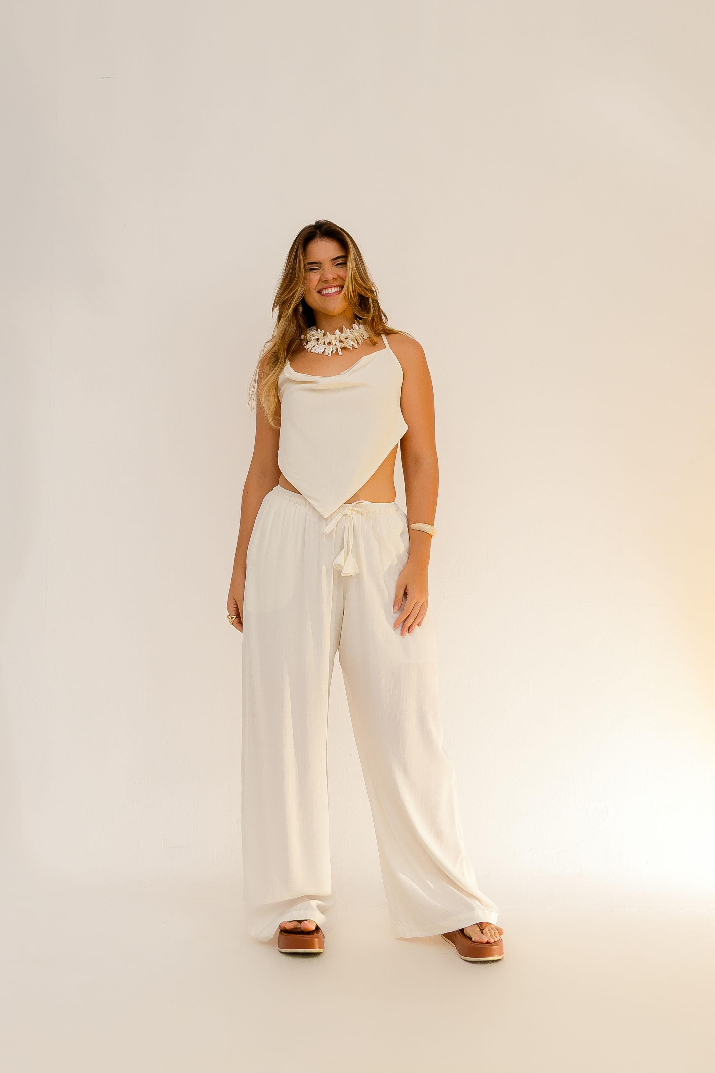 Comprar Top Drapeado Off White - a partir de R$66,31