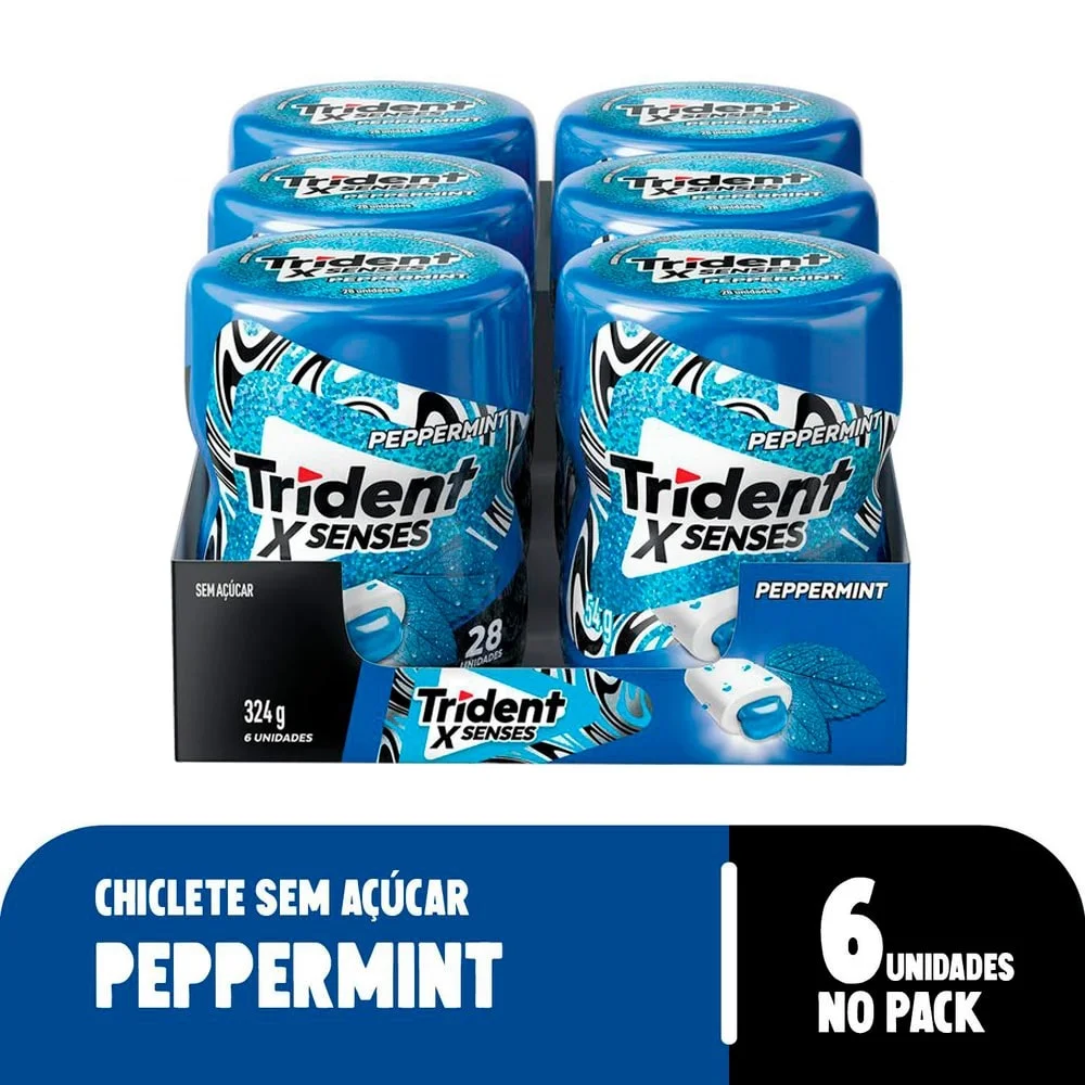Comprar CHICLETE MONDELEZ TRIDENT PEPPERMINT GARRAFA 6X54G
