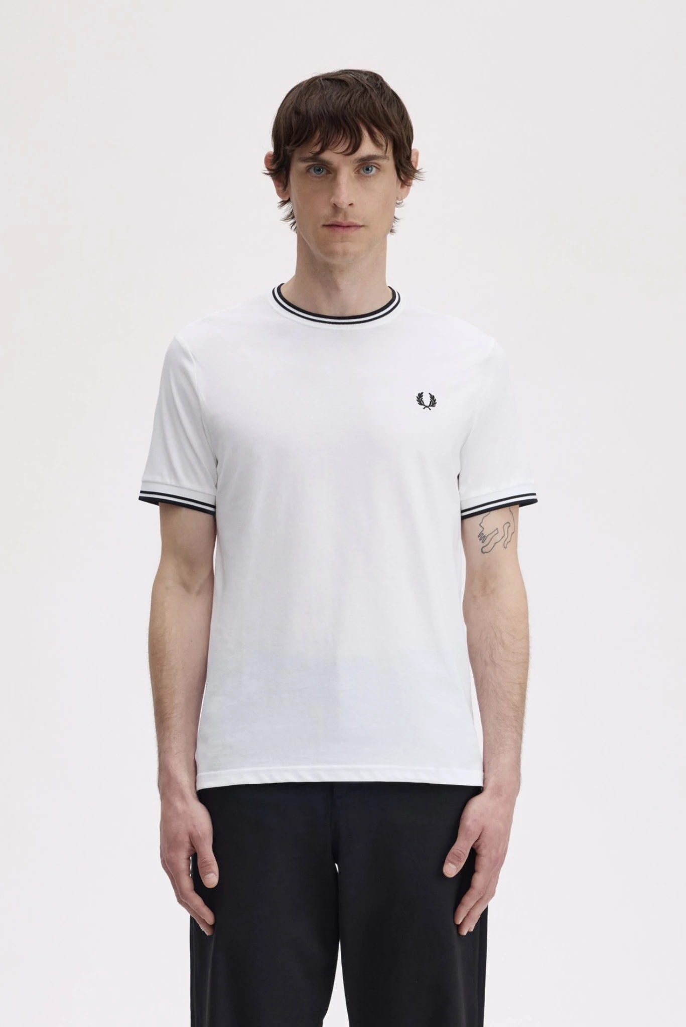 Camiseta Fred Perry Twin Tipped Masculina em Algodão