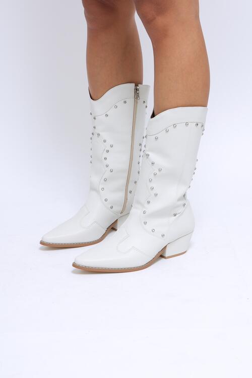 Off White Bota Salto Fino Baixo Bota Off White Cano Médio Zipper