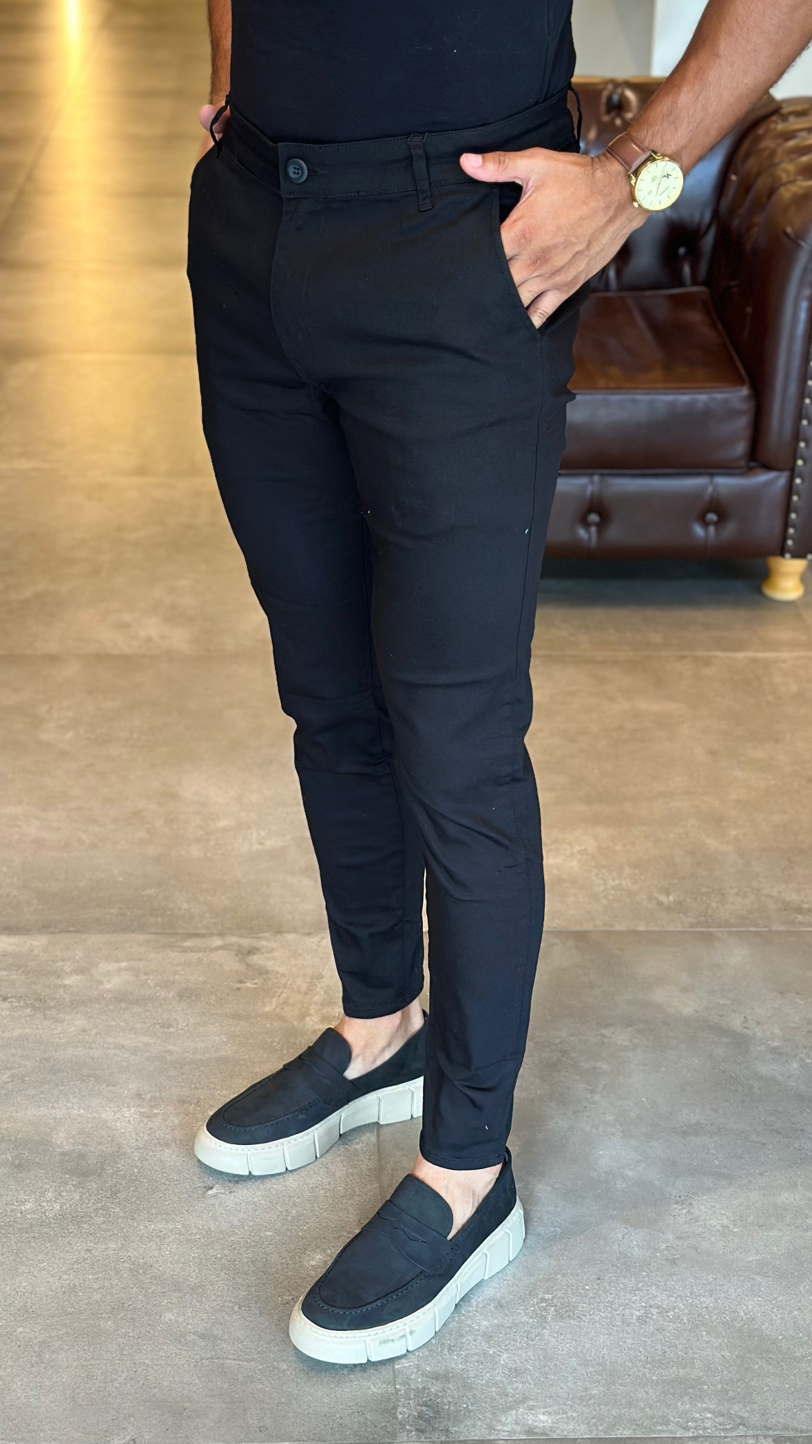 Calça Curta Moda Masculina CalÇa Sarja Calça Sarja Preta Casual