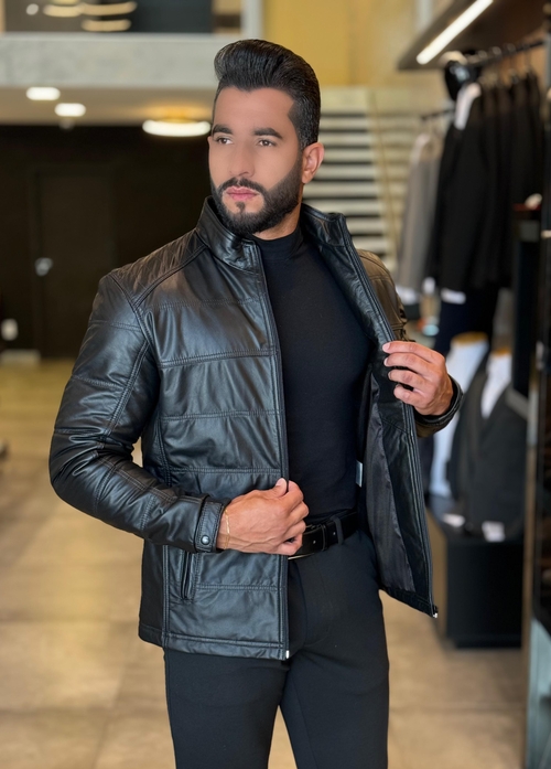 Casaco Jaquetas Da Moda 2019 Comprar Jaqueta 100% Couro PRETA VL