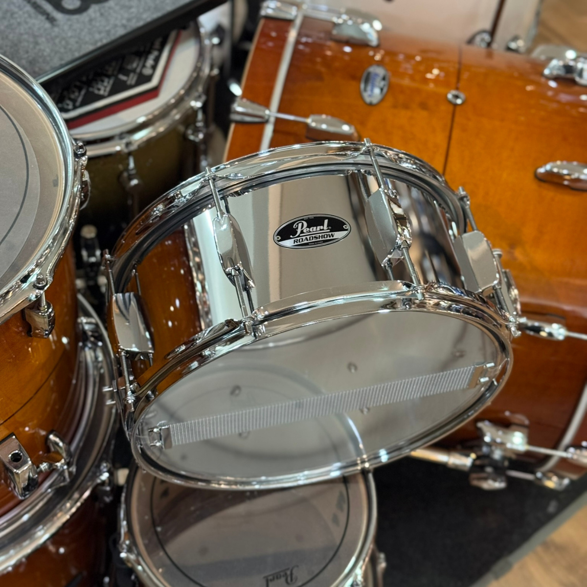 Caixa Pearl Roadshow Steel Shell 14x6,5 - Aros Triple Flange - R