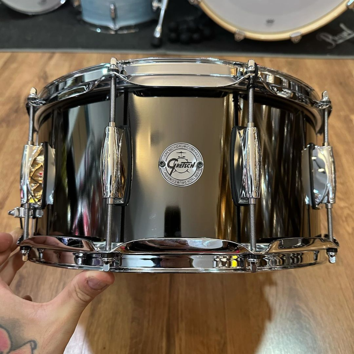 Grace  Caixa Pearl 13x6,5 Signature Joey Jordison Casco em Aço Black