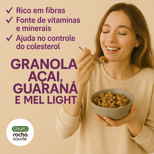 Granola Açai, Guarana e Mel Light 100G | Grupo Rocha Saude - a