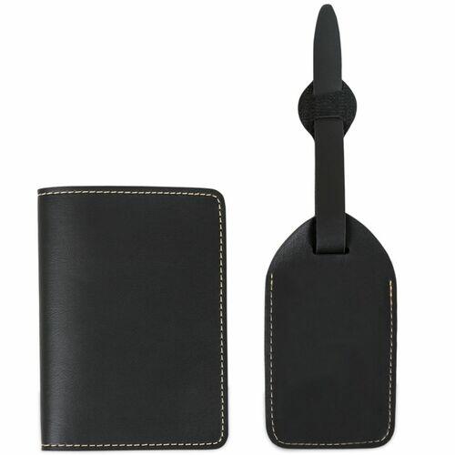 Kit Porta Passaporte + Tag Identificador de Bagagem Preto TopGet