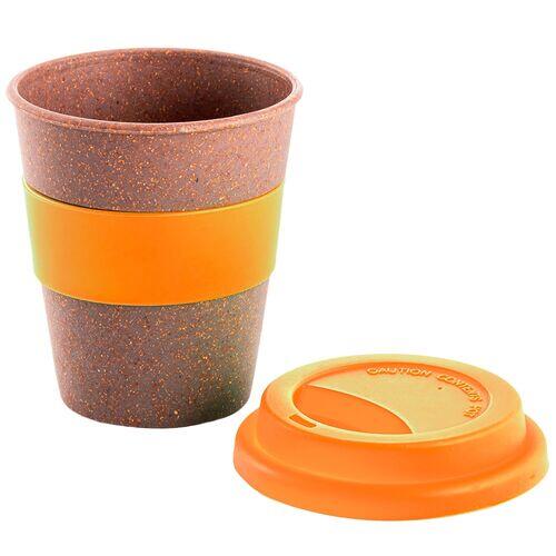 Kit 6x Copo Fibra de Bambu Fiber TopGet Laranja