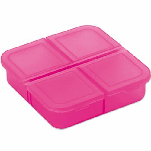 Kit 5x Porta Comprimidos com 4 Divisórias TopGet Rosa