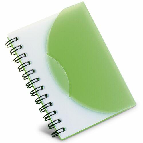 Kit 10x Mini Caderneta Capa Plástica 8x11cm 80 Folhas Sem Pauta Verde Claro
