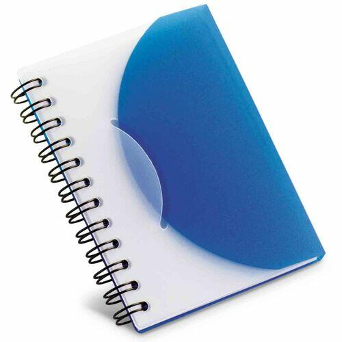 Kit 10x Mini Caderneta Capa Plástica 8x11cm 80 Folhas Sem Pauta Azul