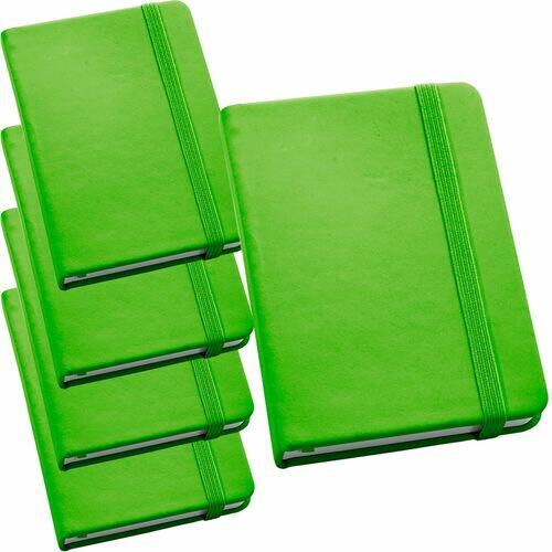 Kit 5x Caderneta de Anotações 9x14cm 80 Fls Sem Pauta Verde Claro