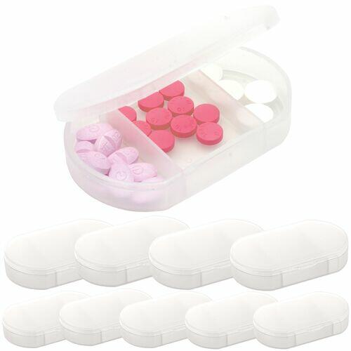 Kit 10x Porta Comprimidos com 3 Divisórias TopGet Branco